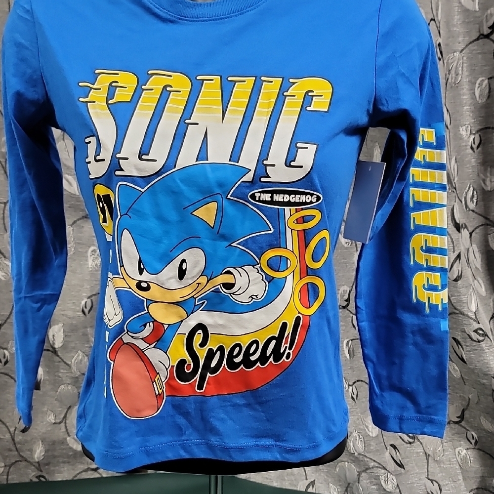 **Sonic The Hedgehog Blue Kids Long-Sleeve Tee**